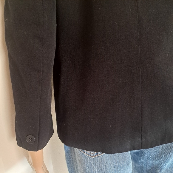Vtg. 80's Paul Stanley/Coco Beland Black Wool Boxy Classic Blazer 6 - Picture 9 of 10